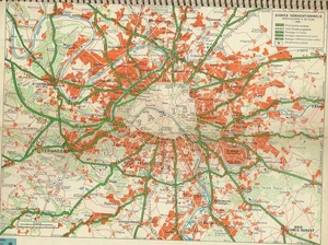 Projet de tracé pour l'Autoroute du Sud en Île-de-France dans l'immédiat après-guerre