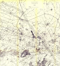 Bande des 300 m retenue pour l'A26 entre le Sud de Calais et le Nord de Saint-Omer en novembre 1977 (bande légèrement modifiée par la suite). ©Frantz58