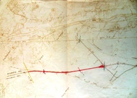 Plan figurant dans le dossier d’enquête UP du « Raccordement de l’autoroute Sud de Paris à la voie de contournement de Corbeil-Essonnes » (Janvier 1956)