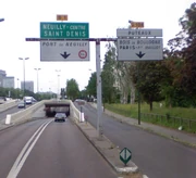 La D1 (92) au niveau du Pont de Puteaux