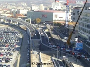 Passerelle de l'ex-A55 au niveau de la place Gantès en cours de démolition