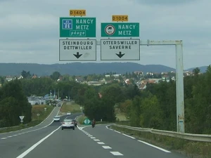 La D1004 en arrivant à Saverne