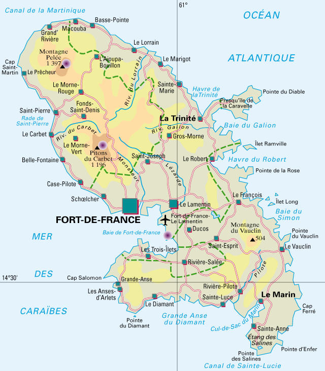 la martinique carte géographique