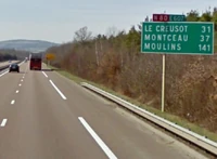 La RN80 à l'ouest de Chalon-sur-Saône