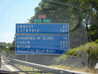 L'A40 à 73 km du Tunnel du Mont-Blanc