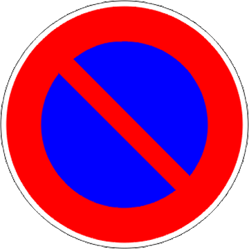 Panneau zone stationnement interdit B6b1