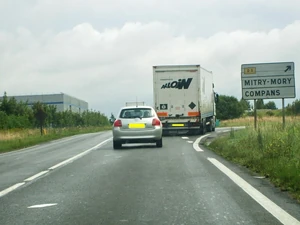 Echangeur de la D9 à Compans avant transformation.