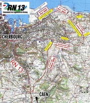 Schéma récapitulatif des travaux de construction de la Rocade Est de Cherbourg