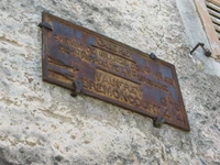 Plaque de cocher à Glère. La route était le Gc40 avant 1933