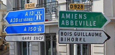 Panneau D21 à Rouen (76).