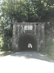 Tunnel et dédicace de construction sur la D520B.© G.E.