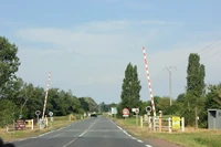 Passage à niveau au niveau de Châtillon-sur-Thouet.