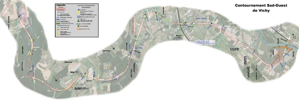 Tracé du contournement Sud-Ouest de Vichy © Frantz58