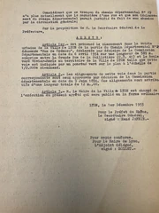 Extrait de l'arrêté de déclassement de la D29 du 1er décembre 1955 ©Archives départementales et métropolitaines du Rhône - cote 6326WM/26