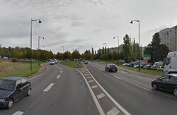 La D606 (ex-RN505) à Melun, vers le rond-point de Beauregard © Google Maps
