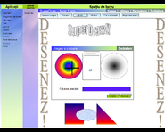 Pedrosoft SuperDraw. Observaţi fereastra de selecţie a culorii.