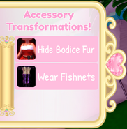 The second accessory toggle interface before it was changed to be apart of the dress up menu