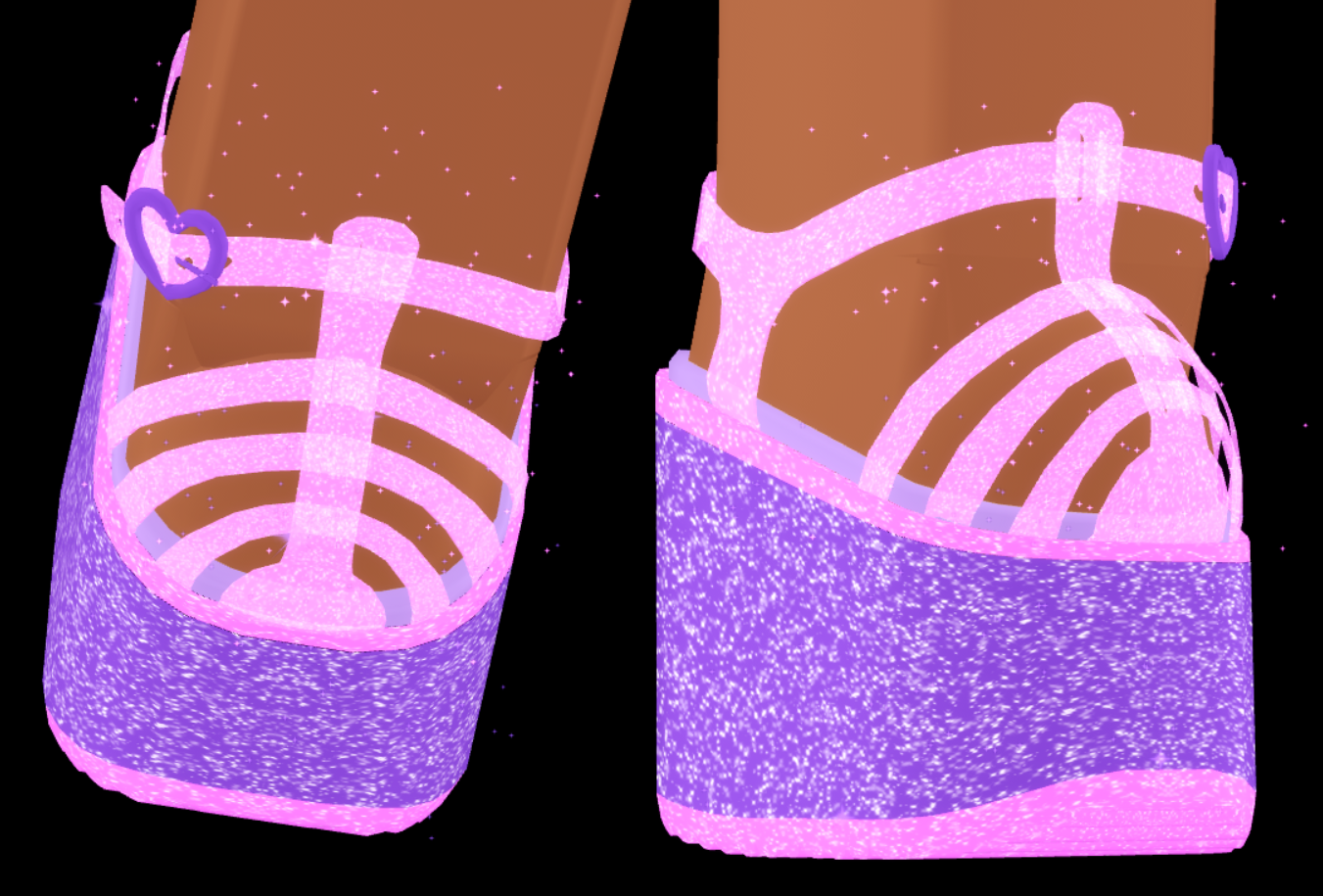 platform jellies glitter