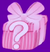 Pink mystery box icon