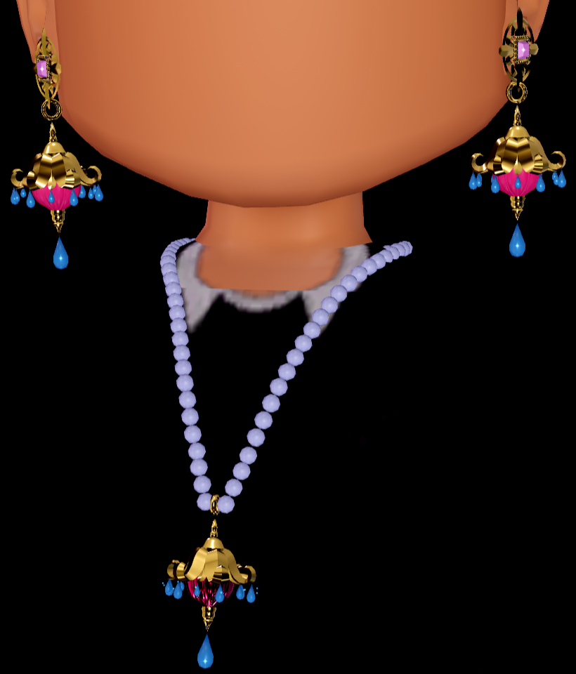 Snow Swan Adorned Ornamental Necklace & Earrings Set