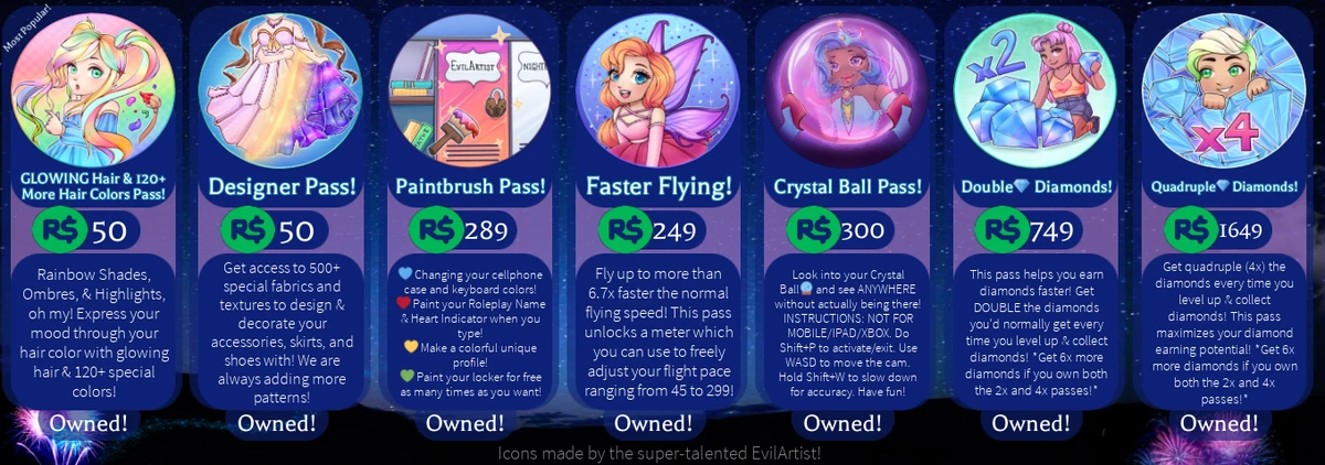 Gamepasses Royale High Wiki Fandom