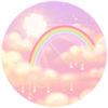 Raincloud rainbow badge