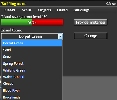 Island Build Menu