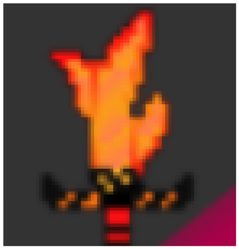 Pixelated Obsidian Fire Sword