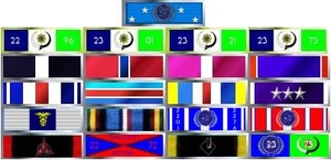Kiran Joshmaul's medals in 2375. He remains the only man who has ever earned the Order of Reydovan four times, and is allowed to wear them with his other medals.