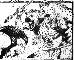 Сражение двух аджаб и симбы.