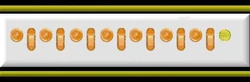 A compressed variant of Joshmaul's service bars, where the squeeks with the Starfleet emblem stood for ten years, and the plain squeek at the end stood for five.