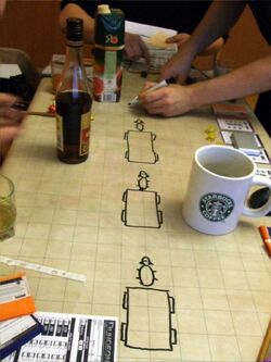 Игровой стол в разгар  по D&D