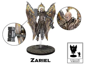  Зариель времён Пятой редакции (вариант Baldur’s Gate: Descent Into Avernus - с дробящим оружием и нимбом вместо рогов). Справа внизу для масштаба дан человек.