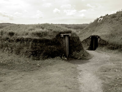 Viking settlement by LucieG Stock