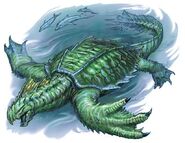 A dragon turtle from Dungeons & Dragons 3rd edition.