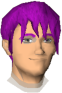 The chat head of Suomi in-game. He has medium purple hair and is smiling.