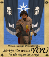 A recruitment poster featuring Sir Vye, during his time as a Captain.