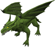 A green dragon, weakest of the chromatics.