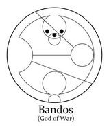 Bandos, written in Gallifreyan.