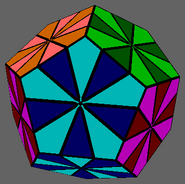 Pyraminx Crystal (in Ultimate Magic Cube) showing the equivalent of the Checkerboard pattern