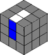 Rotate the face with the cross edge piece twice that will place it on the U face.