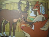 Rudolph with Blitzen and Mitzi at their home in Rudolph Saves The Sprites