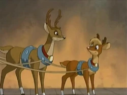 Blitzen with Rudolph.