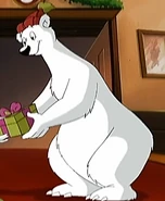 Leonard receiving his present on Christmas morning.