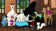 Leonard, Slyly, and the others dancing to Stormella playing on the piano.