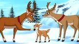 Rudolph with his father Blitzen and his uncle Cupid.