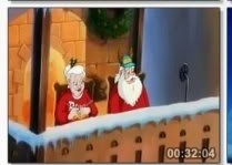 Mrs. Claus and Santa watching The Junior Reindeer Games.