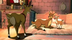 Blitzen encouraging Rudolph to take his first steps