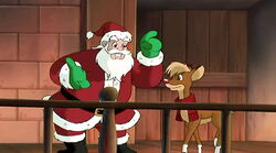 Santa and yearling Rudolph in the workshop