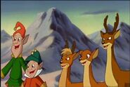 Boone along with Doggle, Arrow and other reindeer after Rudolph saves Christmas.